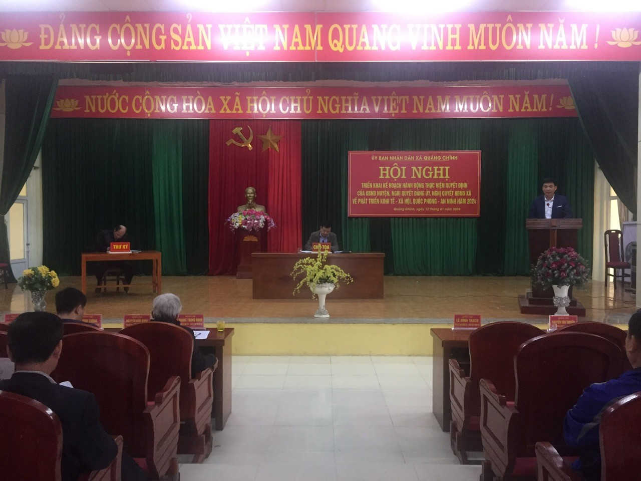 Xã Quảng Chính tổ chức Hội nghị triển khai Kế hoạch hành động thực hiện Quyết định của UBND huyện, Nghị quyết Đảng ủy, HĐND xã về phát triển kinh tế - xã hội, Quốc phòng - An ninh năm 2024 và một số nội dung quan trọng khác
