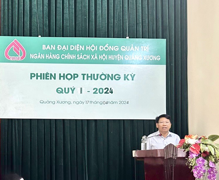 Ban đại diện Hội đồng quản trị Ngân hàng Chính sách xã hội huyện Quảng Xương tổ chức phiên họp thường kỳ quý I năm 2024