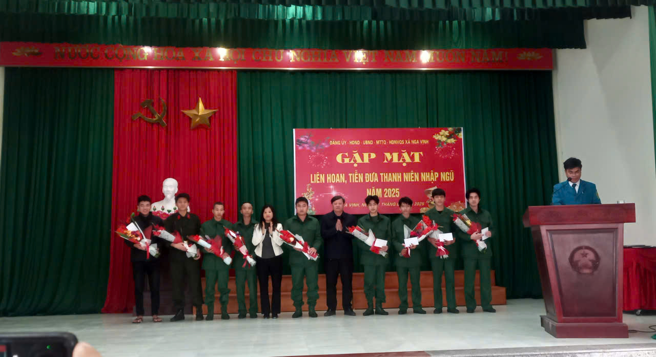 xã Nga Vịnh tổ chức gặp mặt tiễn thanh niên lên đường nhập ngũ năm 2025