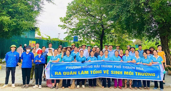 Phường Đông Hải thực hiện tổng vệ sinh môi trường tháng 10/2024