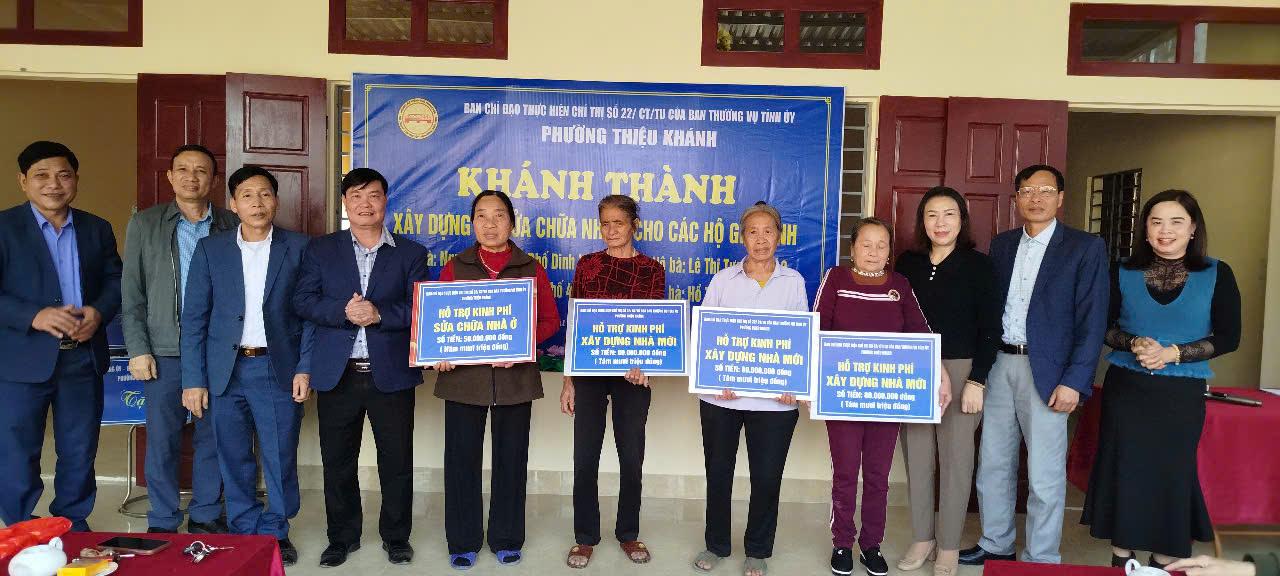 phường Thiệu Khánh khánh thành và bàn giao nhà ở cho hộ nghèo, gia đình chính sách, hộ còn khó khăn về nhà ở theo Chỉ thị 22