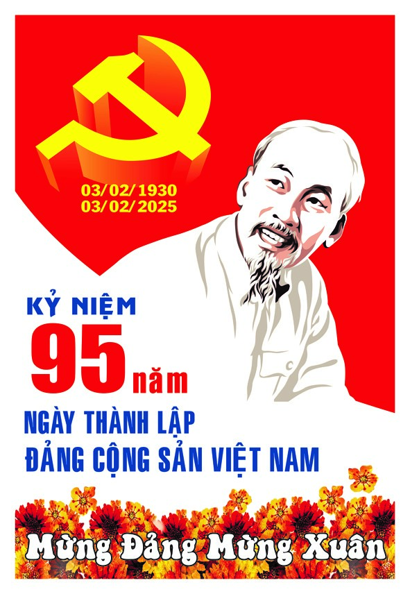 TUYÊN TRUYỀN KỶ NIỆM 95 NĂM NGÀY THÀNH LẬP  ĐẢNG CỘNG SẢN VIỆT NAM (03/2/1930-03/2/2025