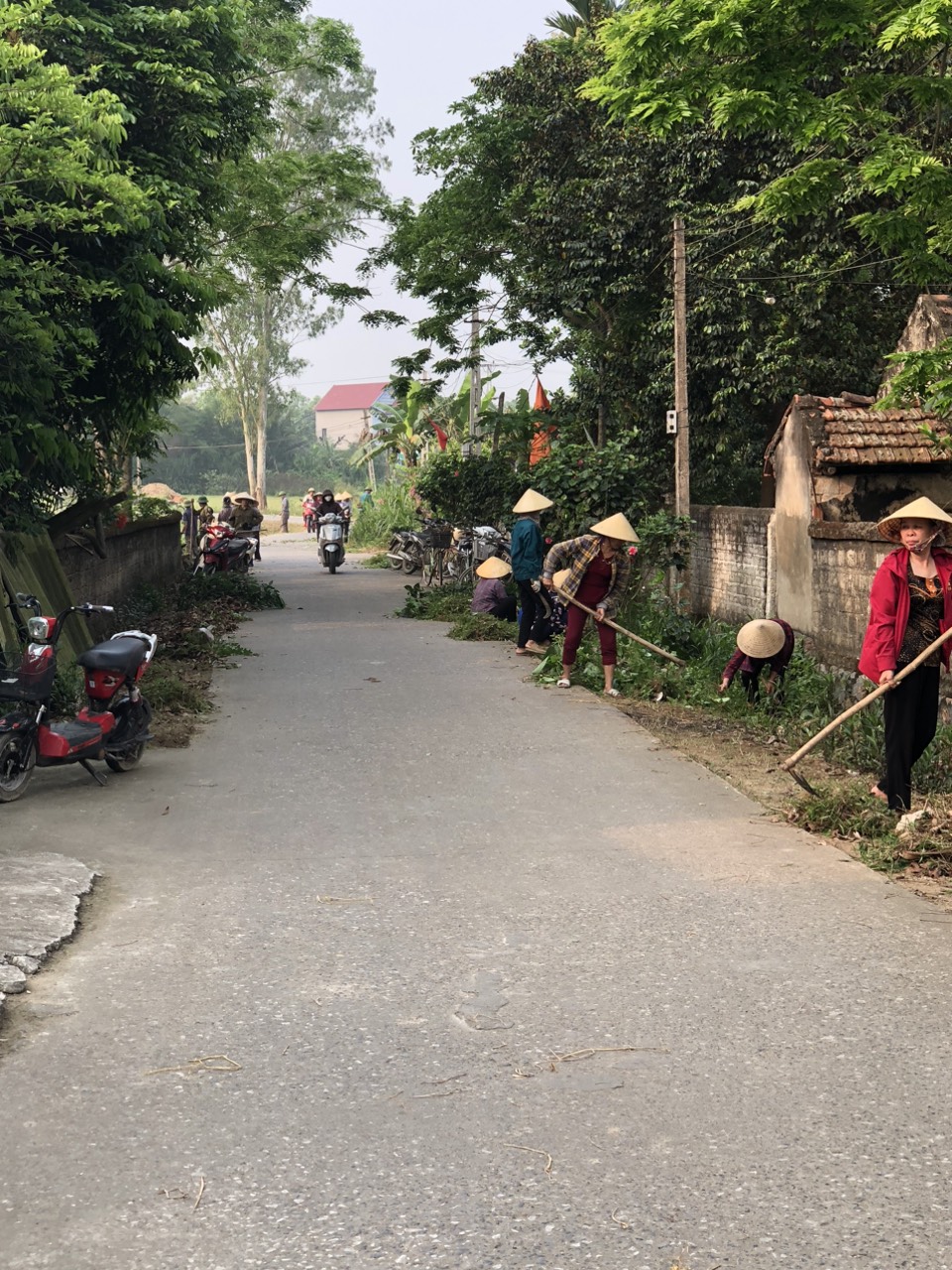 Nhân dân các thôn trên địa bàn xã tích cực tổng dọn vệ sinh đường làng ngõ xóm
