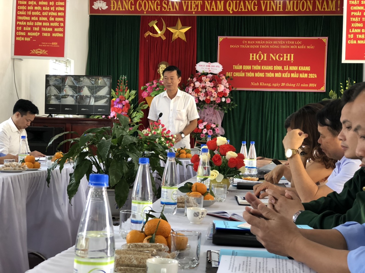 HỘI NGHỊ THẨM ĐỊNH THÔN KHANG ĐÌNH ĐẠT CHUẨN NTM KIỂU MẪU NĂM 2024