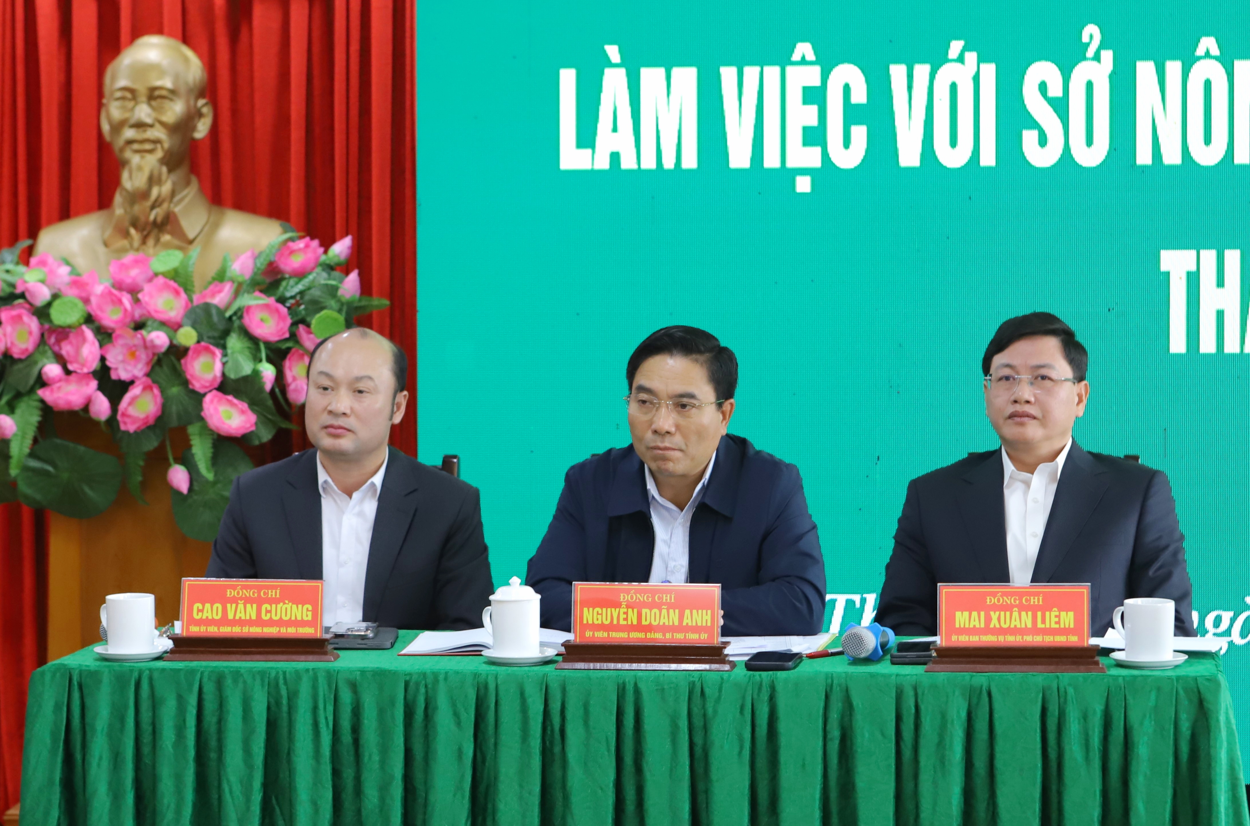Bí thư Tỉnh ủy Nguyễn Doãn Anh làm việc với Sở Nông nghiệp và Môi trường