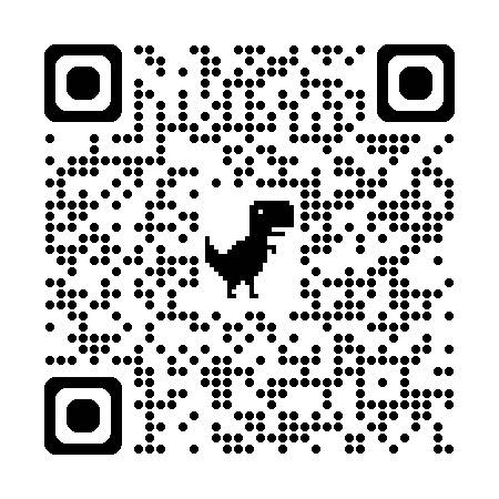A qr code with a dinosaur
Description automatically generated