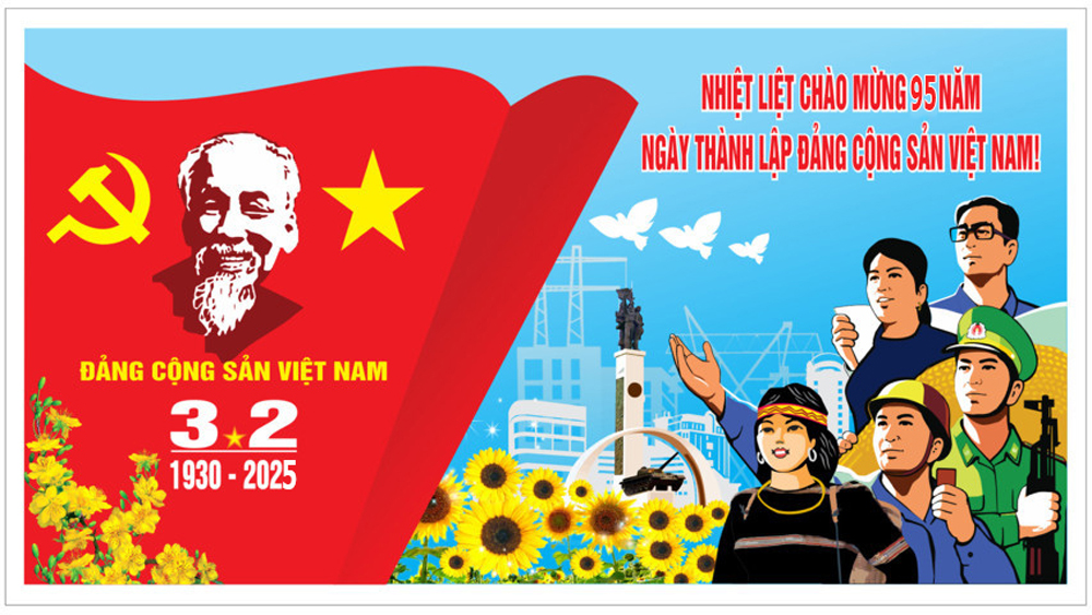 Tuyên truyền kỷ niệm 95 năm Ngày thành lập Đảng Cộng sản Việt Nam 3/2