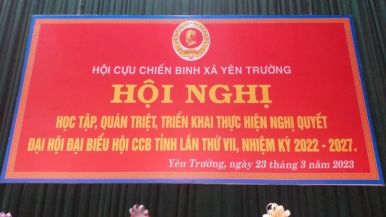 Hội CCB xã Yên Trường tổ chức học tập Nghị quyết Đại hội Đại biểu Hội CCB tỉnh lần thứ VII