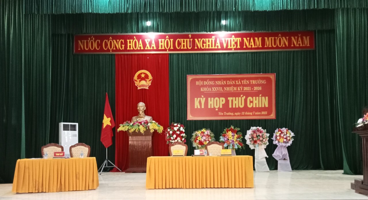Hội đồng nhân dân xã Yên Trường khóa XXVII, nhiệm kỳ 2021 - 2026 tổ chức kỳ họp lần thứ 9