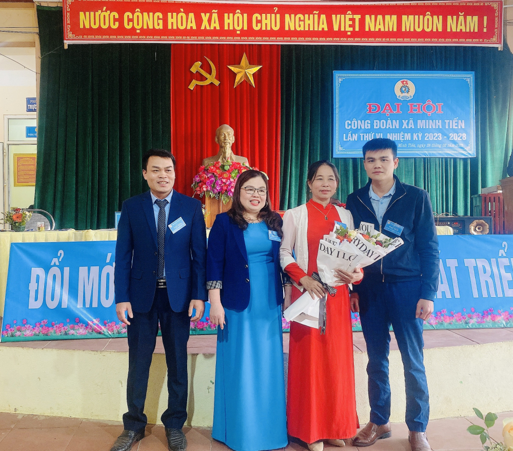 Đại hội công đoàn xã Minh Tiến lần thứ VI, nhiệm kỳ 2023 - 2028