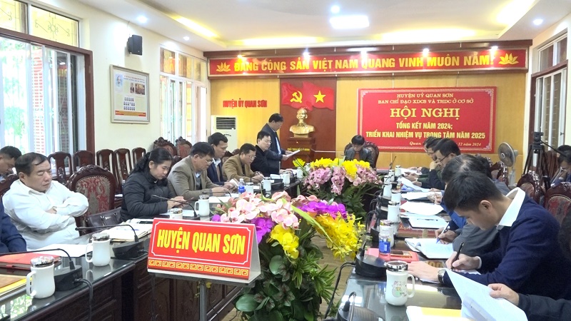 Huyện Quan Sơn tổ chức Hội nghị Tổng kết nhiệm vụ xây dựng cơ sở và thực hiện dân chủ cơ sở năm 2024