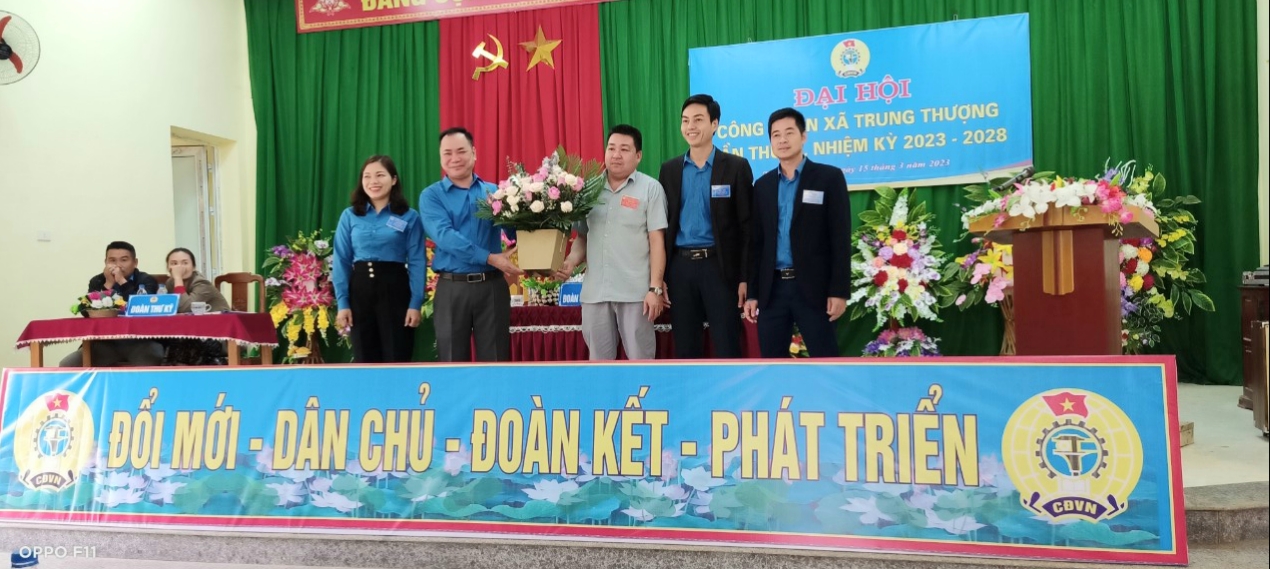 Công đoàn cơ sở xã Trung Thượng tổ chức Đại hội công đoàn cơ sở lần thứ VI, nhiệm kỳ 2023 - 2028