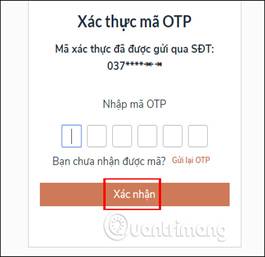 Nhập mã OTP