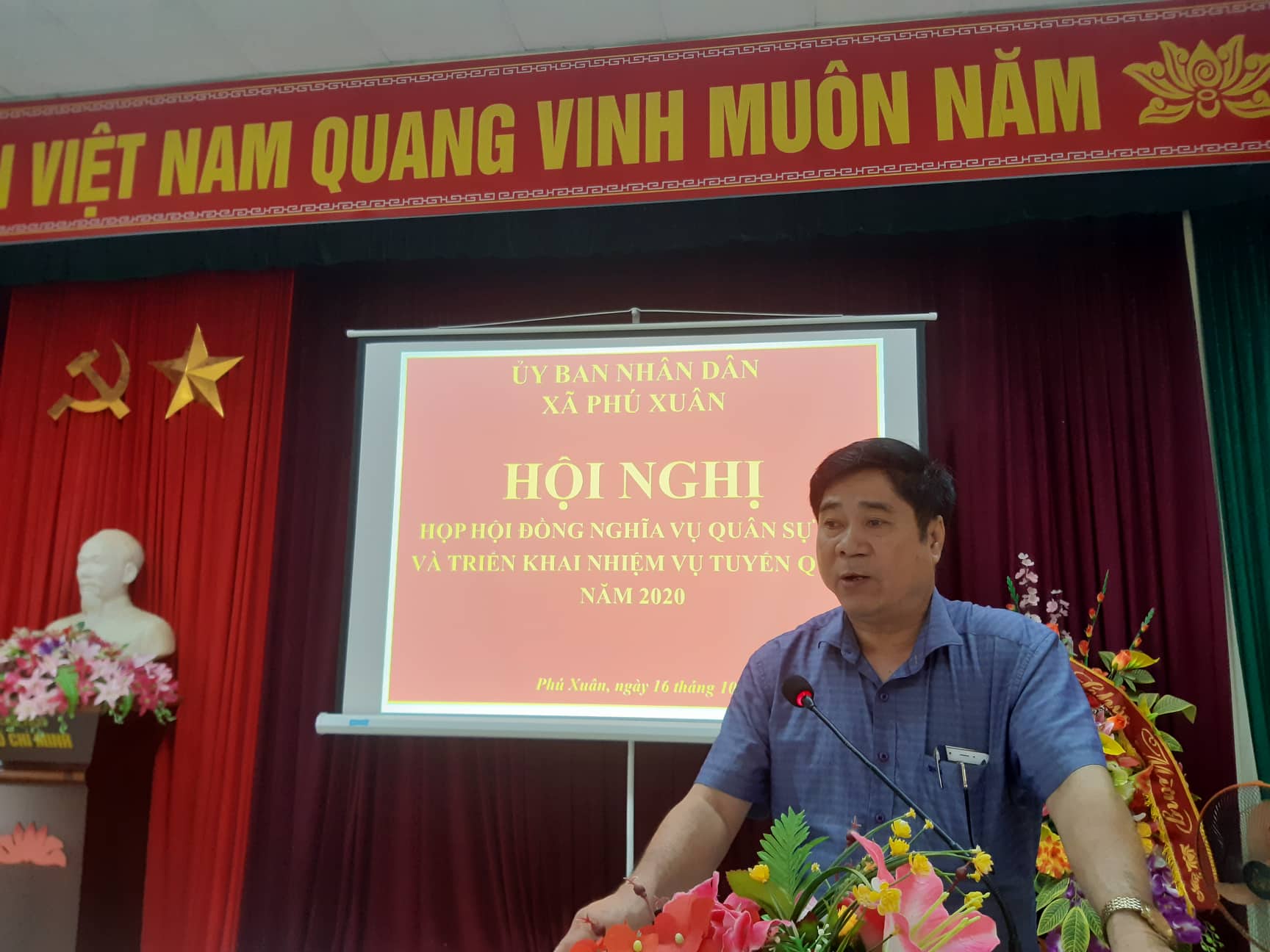 HỘI ĐỒNG NGHĨA VỤ QUÂN SỰ XÃ PHÚ XUÂN ĐÃ TIẾN HÀNH CUỘC HỌP XÉT DUYỆT CÁC TIÊU CHUẨN TUYỂN CHỌN VÀ GỌI CÔNG DÂN NHẬP NGŨ  NĂM 2020.