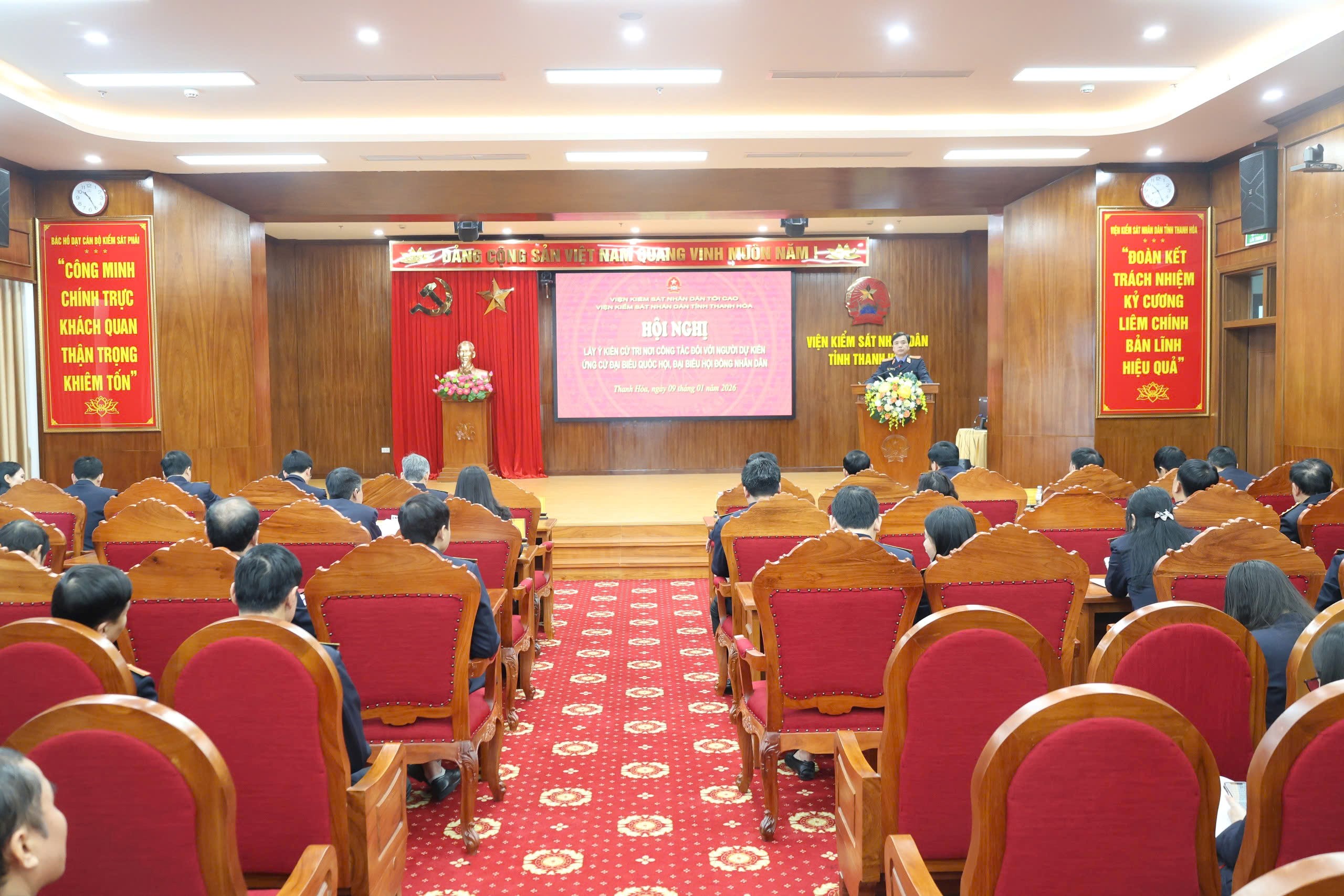 Viện kiểm sát nhân dân tỉnh Thanh Hóa tổ chức Hội nghị lấy ý kiến cử tri nơi công tác đối với người được giới thiệu ứng cử đại biểu Quốc hội và đại biểu Hội đồng nhân dân tỉnh