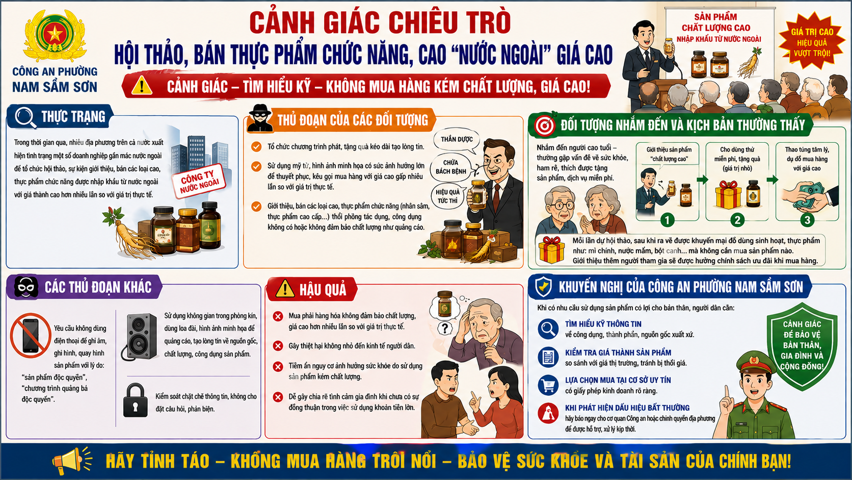 Khuyến cáo các hình thức bán hàng giá cao; tuyên truyền giới thiệu sản phẩm không đúng theo giá trị thực tế