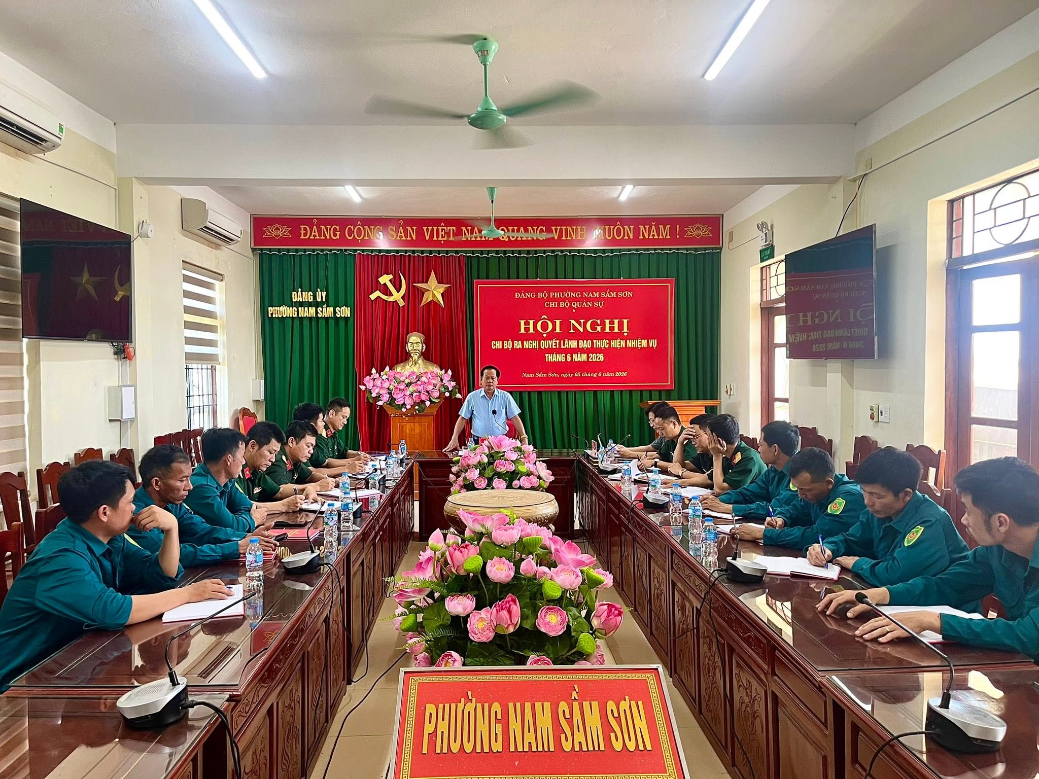 Chi bộ Quân sự phường ra nghị quyết lãnh đạo thực hiện nhiệm vụ tháng 6 năm 2025.