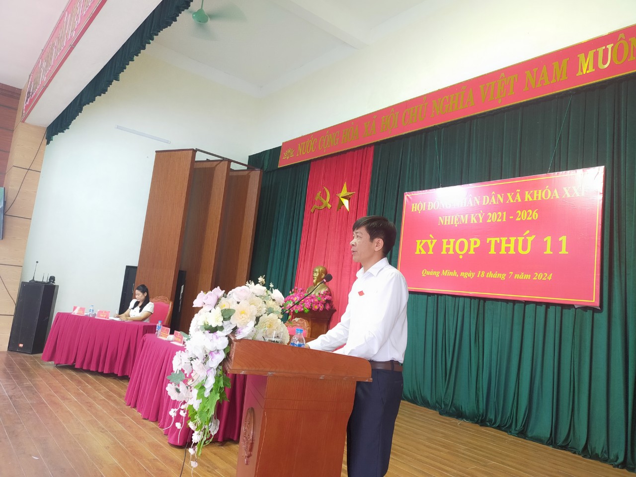 Hội đồng nhân dân xã Quảng Minh: Tổ chức kỳ họp thứ XI, khóa XXI, nhiệm kỳ 2021 – 2026.