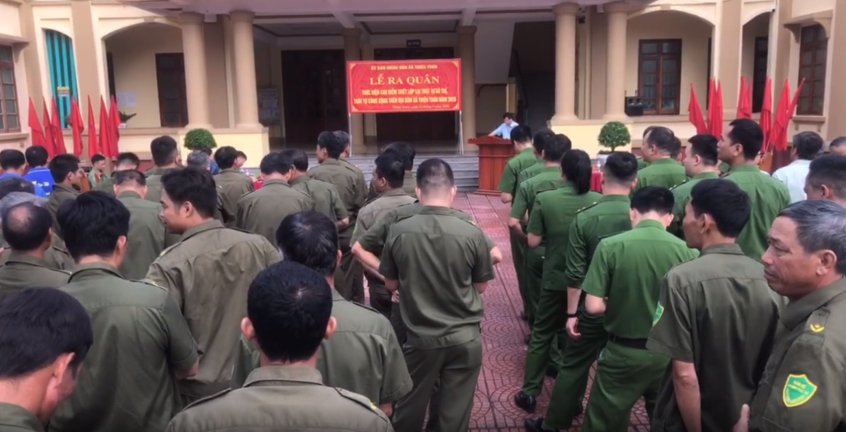 Công an xã Thiệu Toán ra quân thực hiện cao điểm thiết lập lại trật tự đô thị, trật tự công cộng trên địa bàn năm 2026