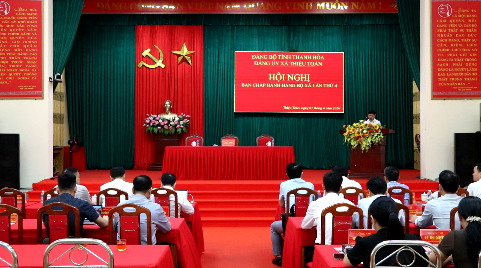 HỘI NGHỊ BAN CHẤP HÀNH ĐẢNG BỘ XÃ THIỆU TOÁN LẦN THỨ 4