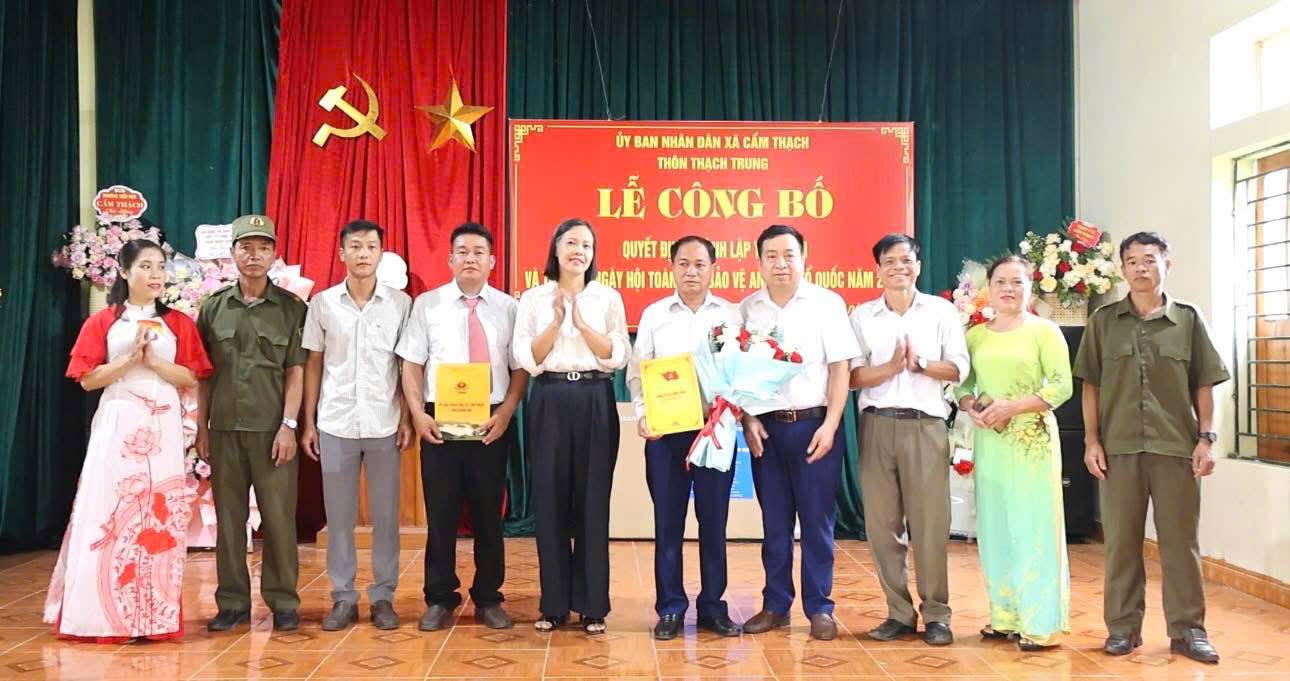 Thôn Thạch Trung long trọng tổ chức lễ công bố quyết định thành lập thôn, công tác nhân sự và Ngày hội Toàn dân bảo vệ an ninh Tổ quốc năm 2026