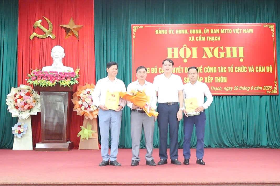 THÔNG BÁO DANH SÁCH CÁC CHỨC DANH Ở THÔN SAU SẮP XẾP TRÊN ĐỊA BÀN XÃ CẨM THẠCH