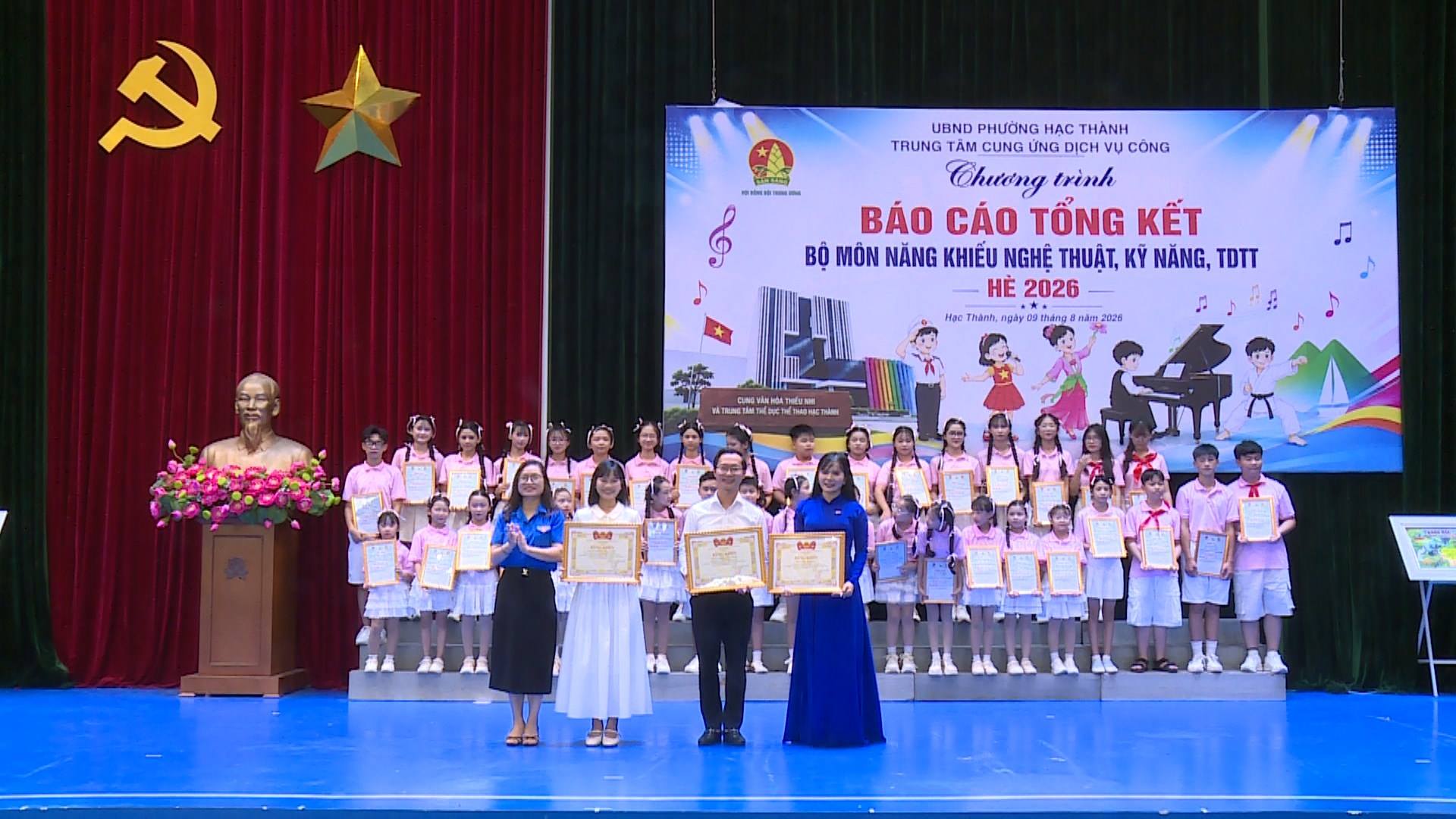 Cung văn hóa thiếu nhi và Trung tâm TDTT Hạc Thành tổng kết khóa học Hè 2026