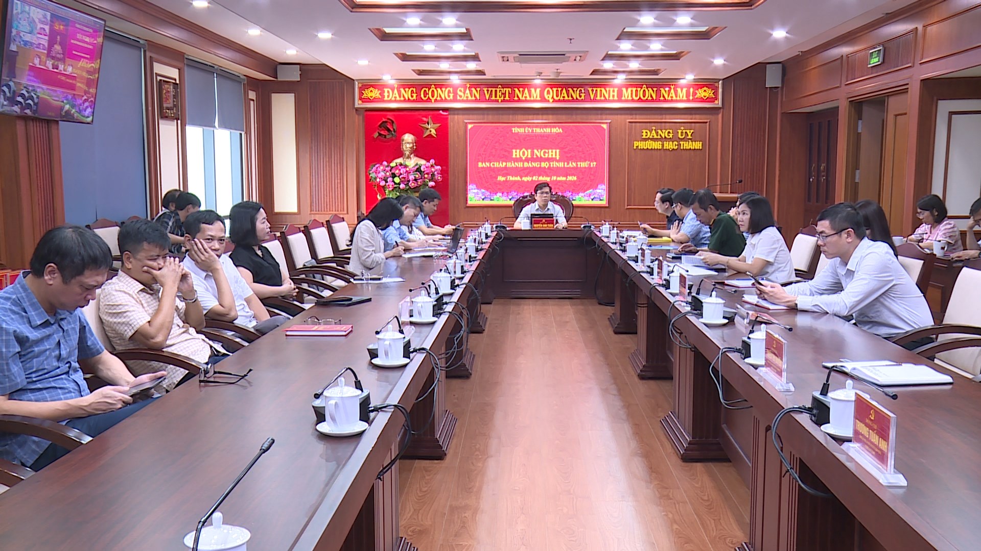 Phường Hạc Thành dự trực tuyến Hội nghị Ban Chấp hành Đảng bộ tỉnh Thanh Hóa lần thứ 17 