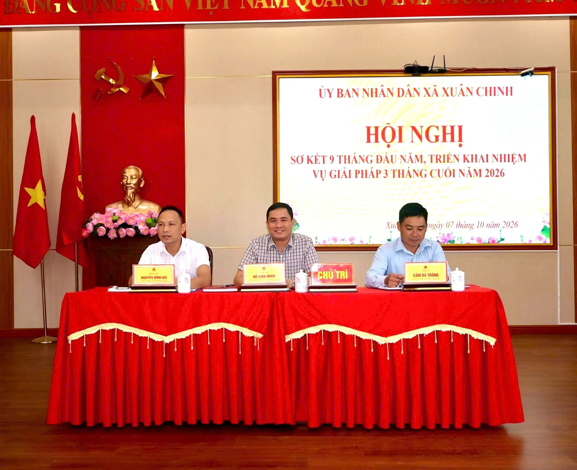 XÃ XUÂN CHINH: SƠ KẾT CÔNG TÁC 9 THÁNG ĐẦU NĂM, TRIỂN KHAI NHIỆM VỤ TRỌNG TÂM 3 THÁNG CUỐI NĂM 2026