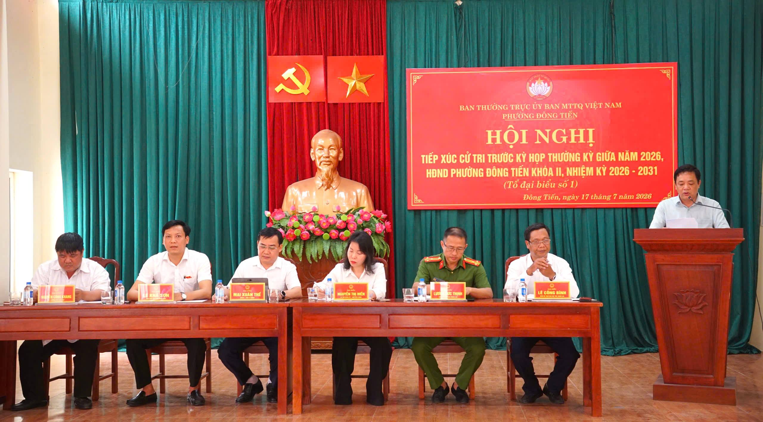 Các Tổ đại biểu HĐND phường Đông Tiến tiếp xúc cử tri trước kỳ họp thường kỳ giữa năm 2026 của HĐND phường