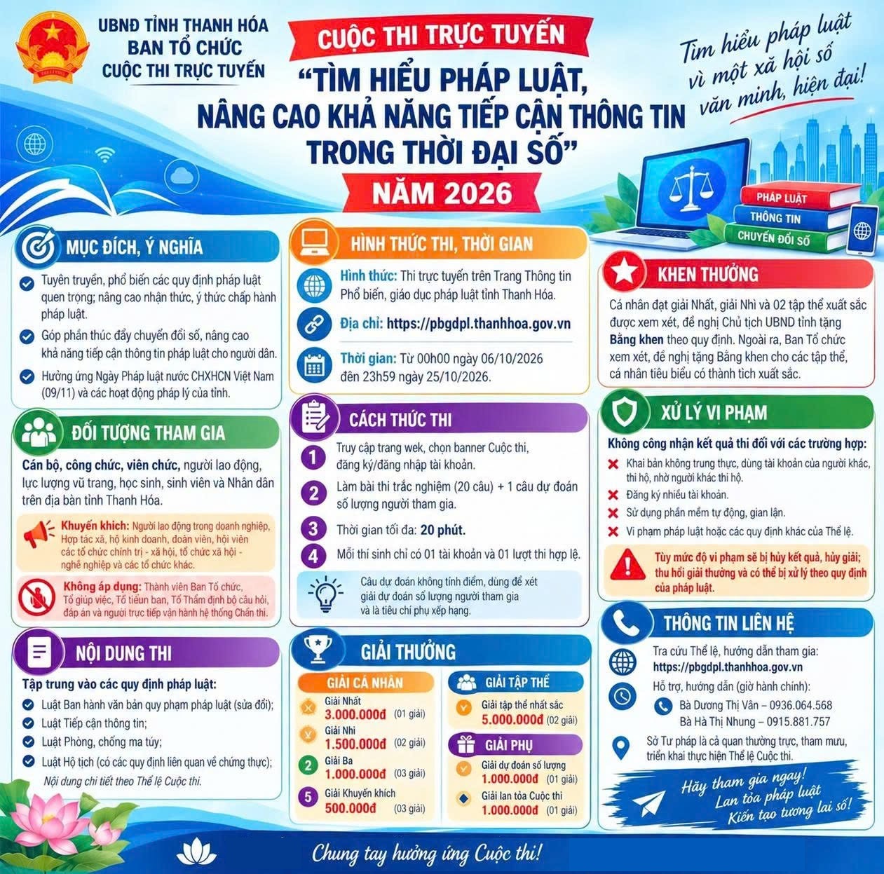 Hưởng ứng Cuộc thi trực tuyến “Tìm hiểu pháp luật, nâng cao khả năng tiếp cận thông tin trong thời đại số” năm 2026 trên địa bàn phường Đông Tiến