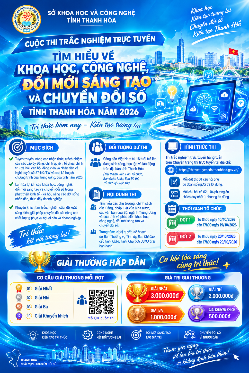 Phường Đông Tiến phát động hưởng ứng Cuộc thi trắc nghiệm trực tuyến tìm hiểu về khoa học, công nghệ, đổi mới sáng tạo và chuyển đổi số tỉnh Thanh Hóa năm 2026