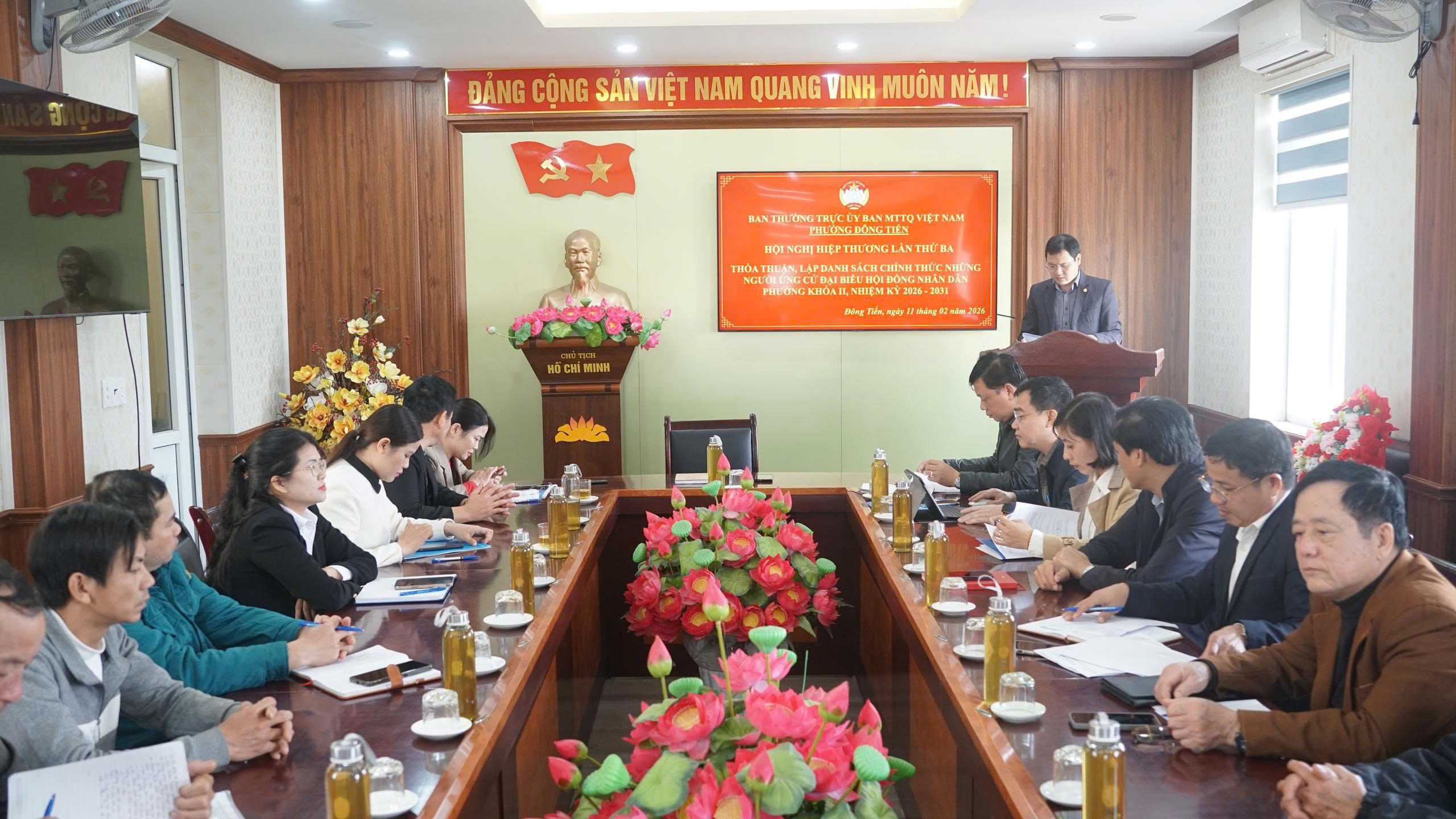 Hội nghị hiệp thương lần thứ ba lập danh sách người đủ tiêu chuẩn ứng cử đại biểu Hội đồng nhân dân phường Đông Tiến nhiệm kỳ 2026 – 2031