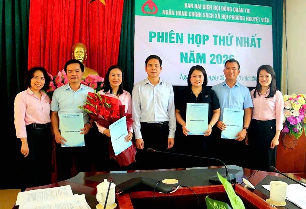 Phường Nguyệt Viên tổ chức phiên họp Ban đại diện HĐQT NHCSXH lần thứ nhất