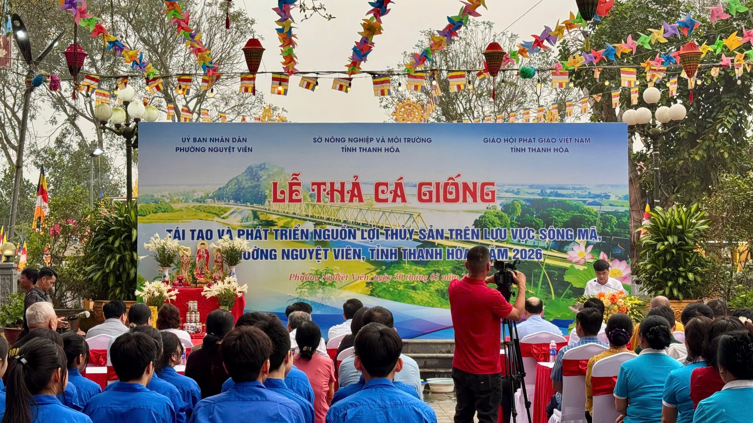 Phường Nguyệt Viên tổ chức Lễ thả cá giống trên Sông Mã