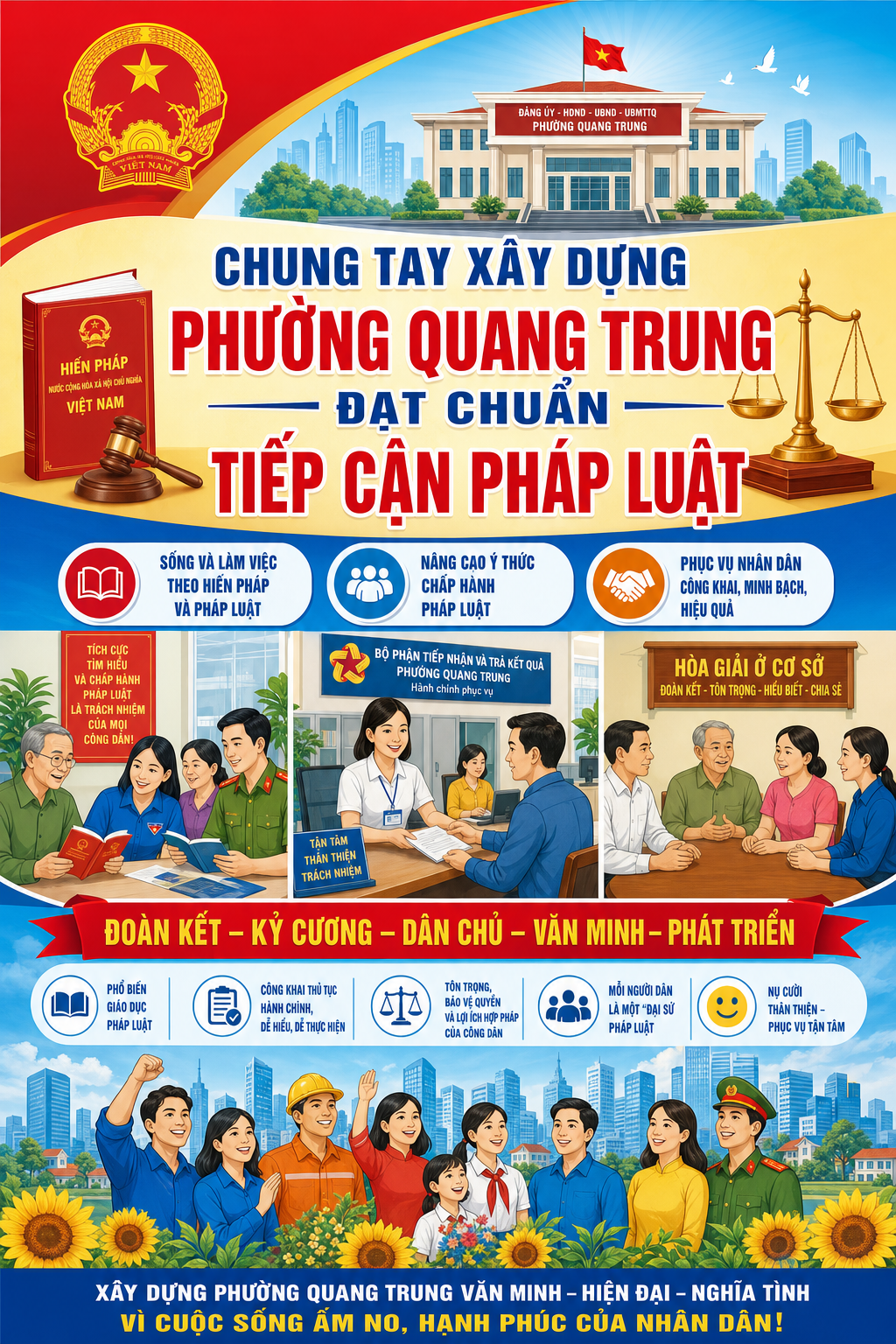 Kế hoạch xây dựng phường Quang Trung đạt chuẩn Tiếp cận pháp luật 