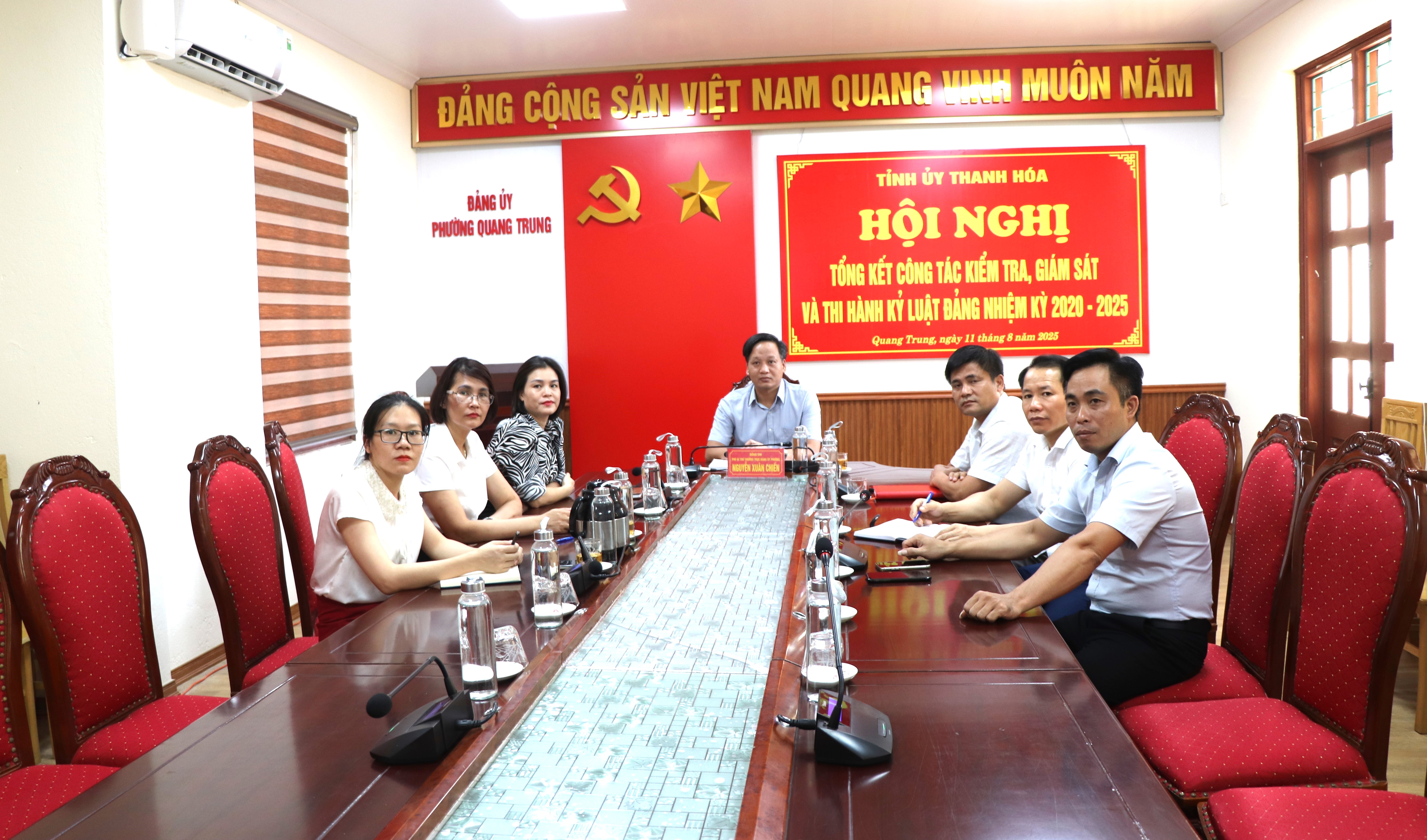 Đồng chí Nguyễn Xuân Chiến – Phó Bí thư Thường trực Đảng ủy phường Quang Trung tham dự Hội nghị trực tuyến toàn Tỉnh tổng kết công tác kiểm tra, giám sát và thi hành kỷ luật Đảng nhiệm kỳ 2020 -2025.