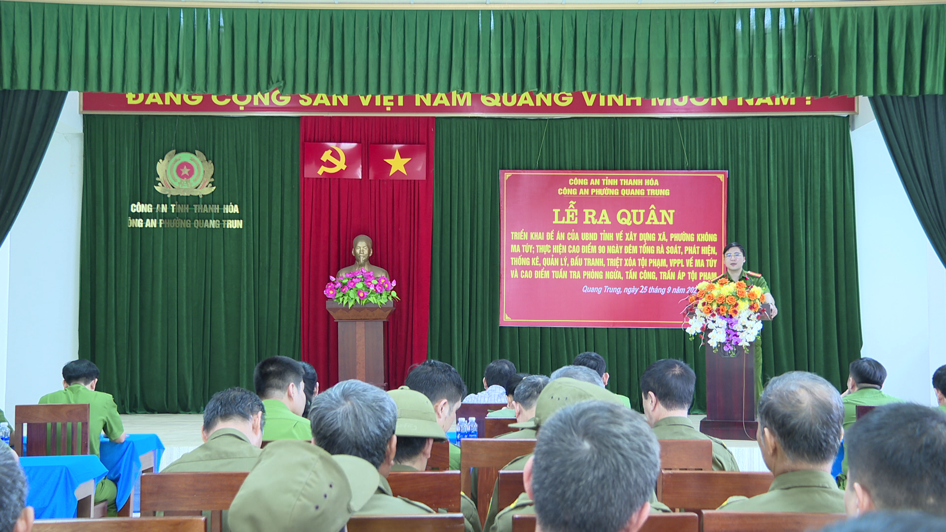 Công an phường Quang Trung tổ chức Lễ ra quân triển khai Đề án 2873của Ủy ban nhân dân tỉnh xây dựng phường không ma túy