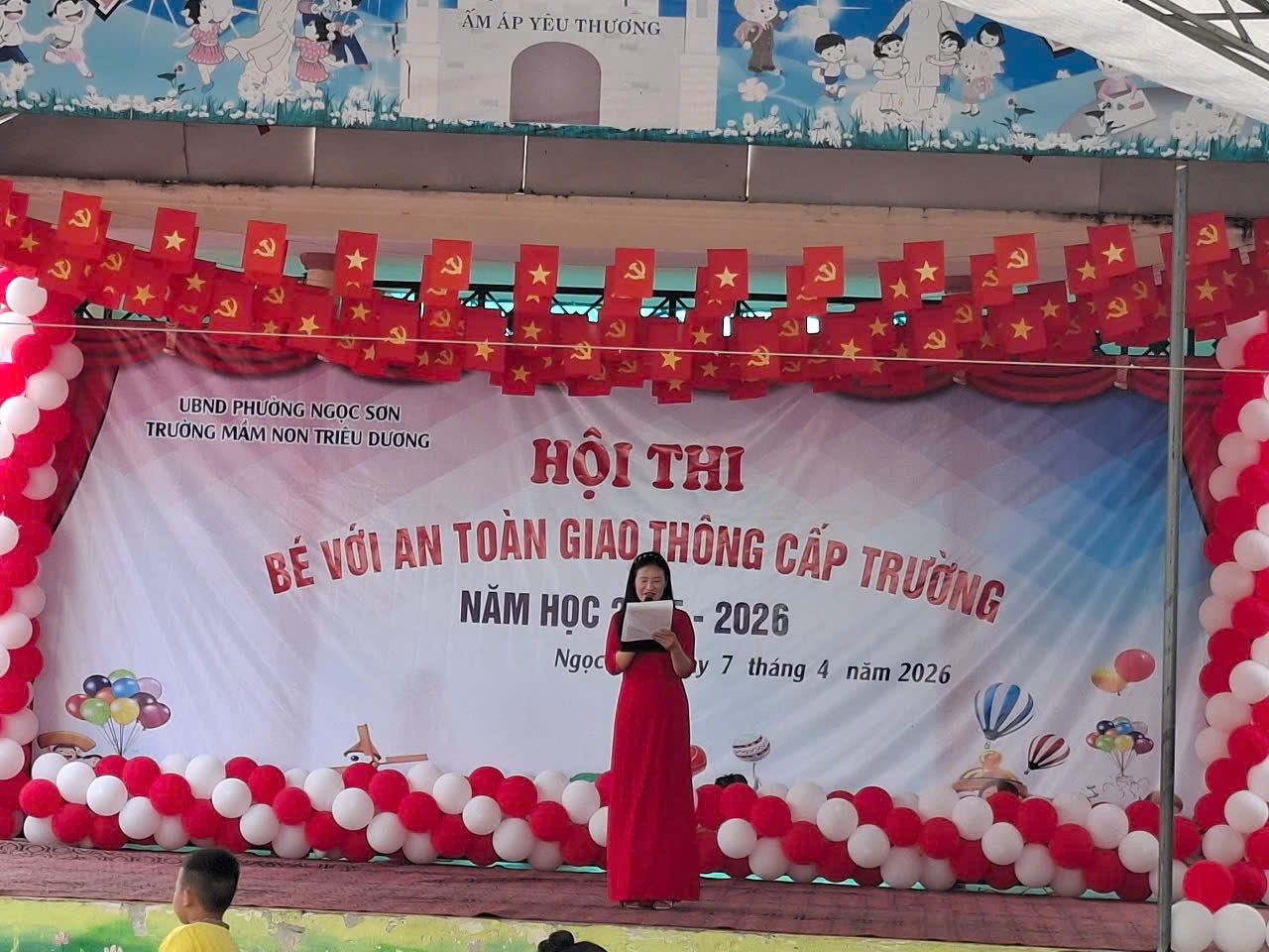 Trường Mầm non Triêu Dương, phường Ngọc Sơn tổ chức hội thi “Bé với An toàn giao thông” năm học 2025–2026