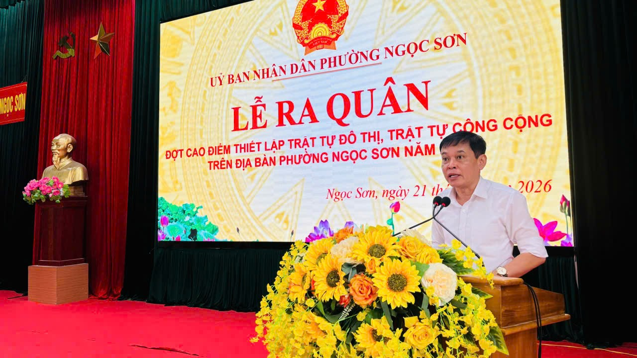 phường Ngọc Sơn ra quân cao điểm thiết lập lại trật tự đô thị, trật tự công cộng 