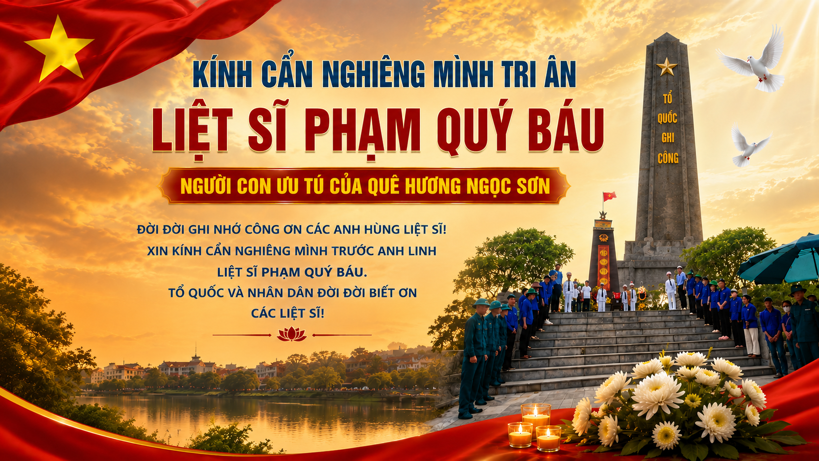 LỄ ĐÓN, TRUY ĐIỆU VÀ AN TÁNG LIỆT SĨ PHẠM QUÝ BÁU – NGƯỜI CON ƯU TÚ CỦA QUÊ HƯƠNG NGỌC SƠN