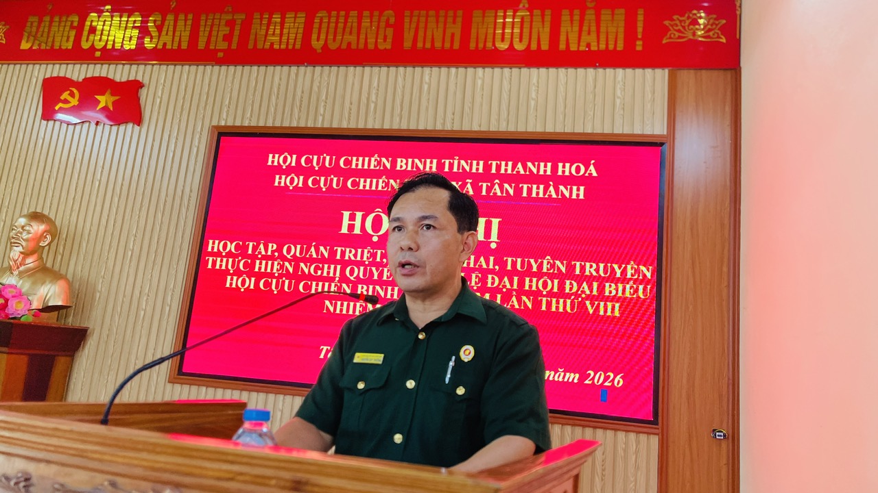 Hội Cựu chiến binh xã Tân Thành quán triệt, triển khai Nghị quyết Đại hội đại biểu toàn quốc Hội Cựu chiến binh Việt Nam lần thứ VIII