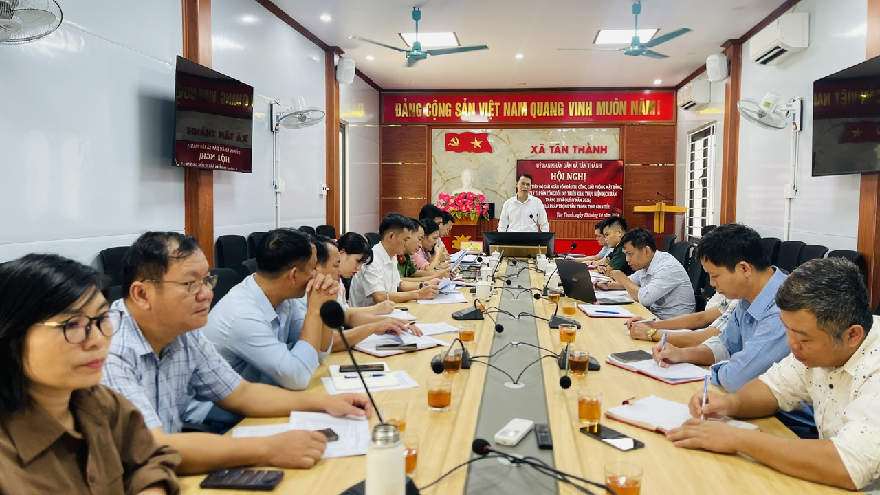 UBND xã Tân Thành: Đánh giá tiến độ giải ngân vốn đầu tư công, giải phóng mặt bằng, xử lý tài sản công dôi dư và triển khai kịch bản tăng trưởng quý IV năm 2026