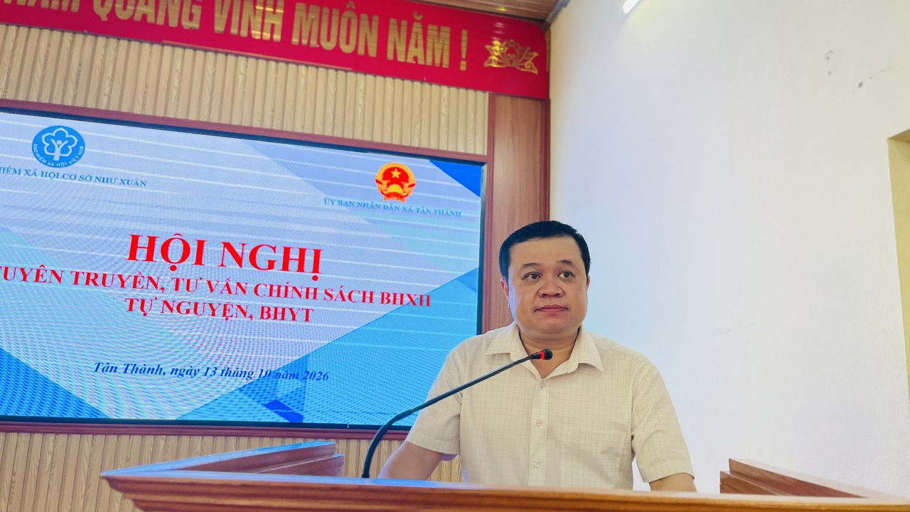 BHXH cơ sở Như Xuân phối hợp tổ chức hội nghị tuyên truyền, tư vấn chính sách BHXH tự nguyện, BHYT tại xã Tân Thành