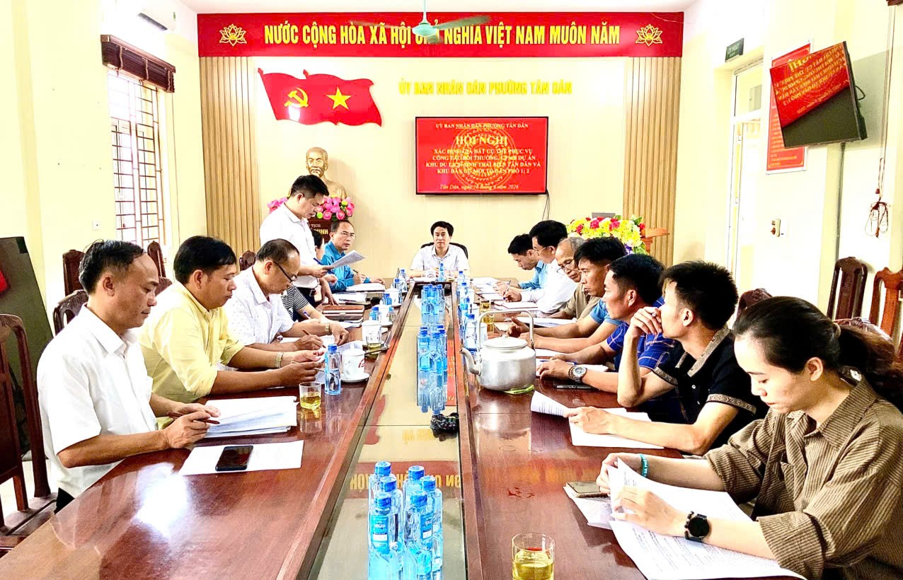 Phường Tân Dân: Tổ chức hội nghị xác định giá đất cụ thể phục vụ công tác bồi thường, giải phóng mặt bằng các dự án trọng điểm