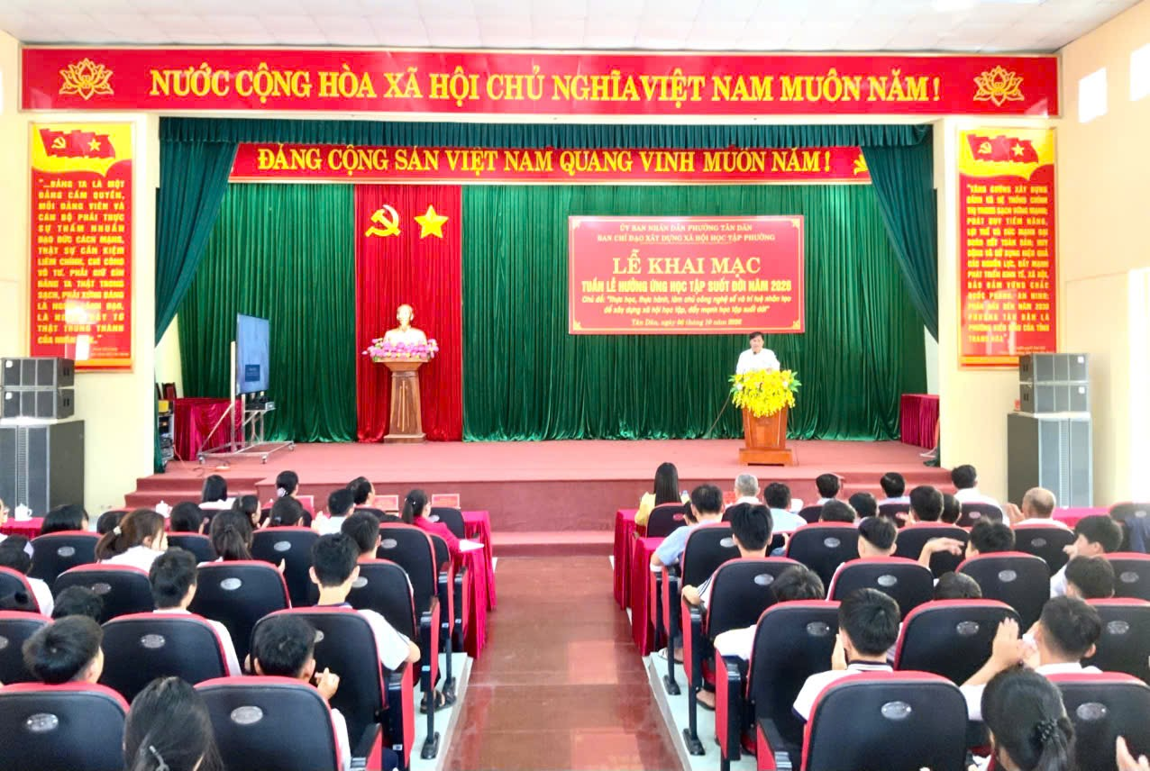 Phường Tân Dân khai giảng năm học 2026-2027, phát động Tuần lễ hưởng ứng học tập suốt đời