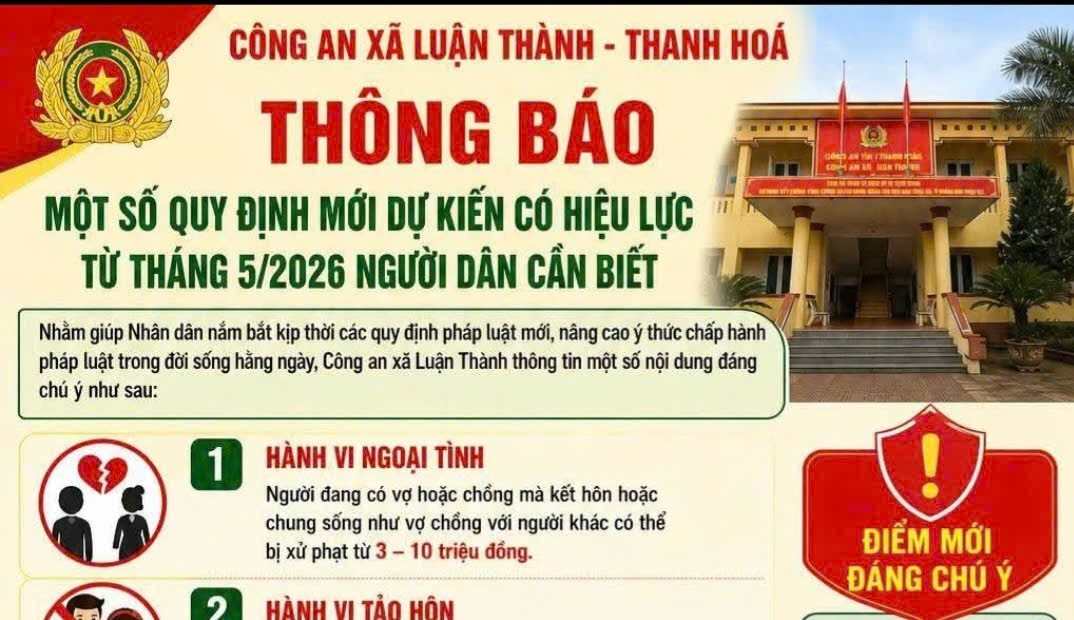 CÔNG AN XÃ LUẬN THÀNH – THANH HOÁ THÔNG BÁO