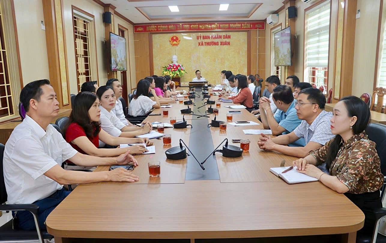 XÃ THƯỜNG XUÂN THAM DỰ HỘI NGHỊ TRỰC TUYẾN TRIỂN KHAI PHƯƠNG ÁN TỔNG THỂ SẮP XẾP CÁC CƠ SỞ GIÁO DỤC CÔNG LẬP TRÊN ĐỊA BÀN TỈNH THANH HÓA.