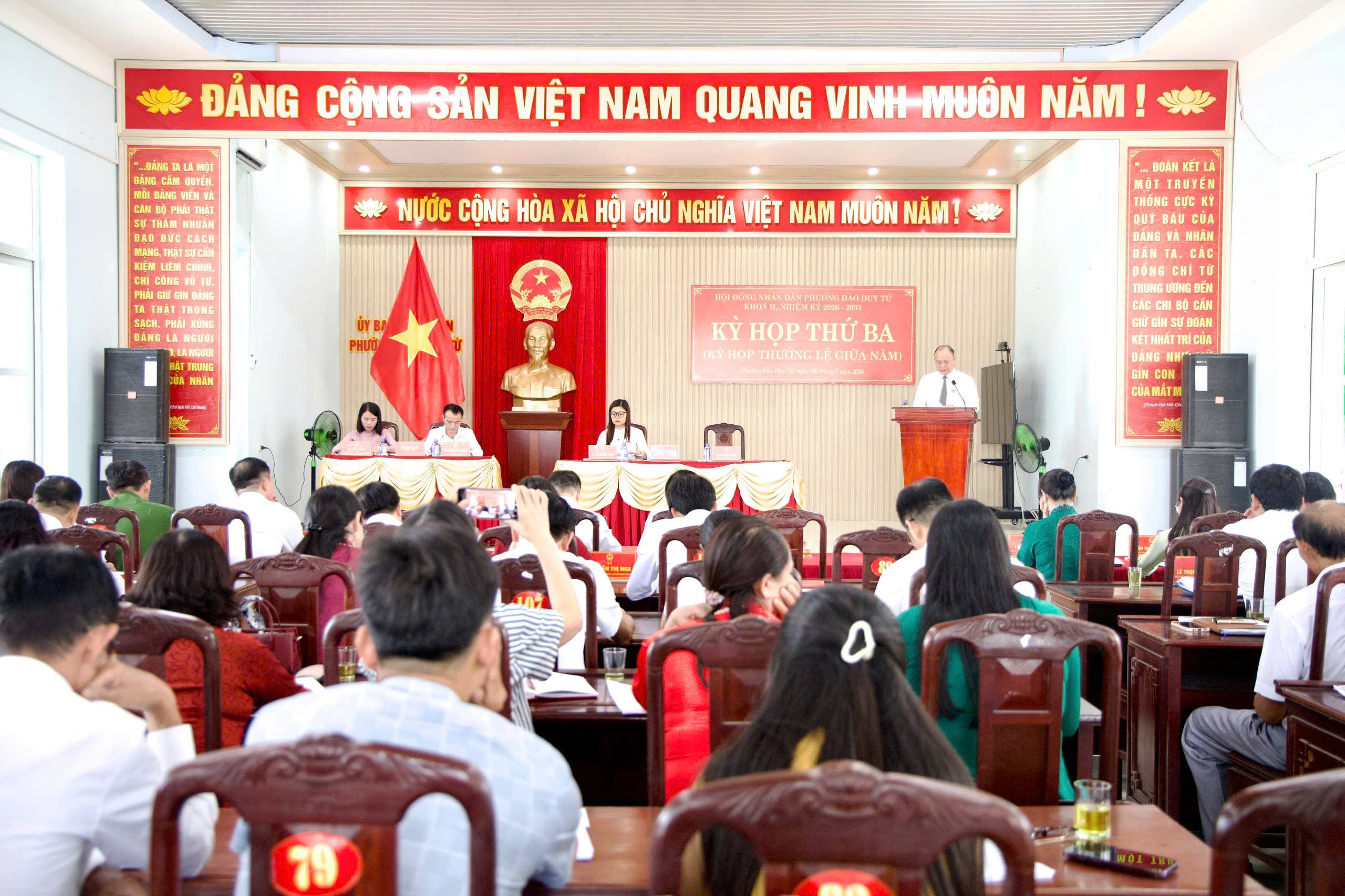 HĐND phường Đào Duy Từ tổ chức Kỳ họp thứ Ba (Kỳ họp thường lệ giữa năm 2026), khóa II, nhiệm kỳ 2026 – 2031
