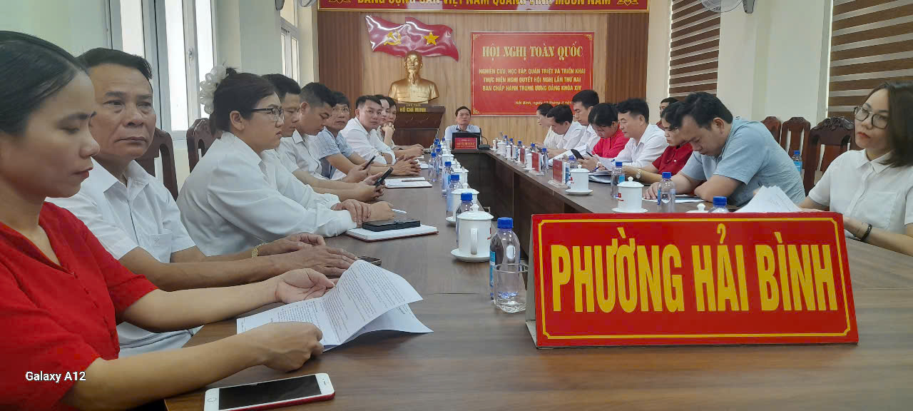 Phường Hải Bình tham gia hội nghị toàn quốc nghiên cứu, học tập, quán triệt và triển khai thực hiện Nghị quyết Hội nghị lần thứ hai Ban Chấp hành Trung ương Đảng khóa XIV